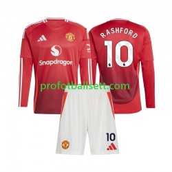 Fotballdrakt Manchester Utd Marcus Rashford 10 Barn Hjemmekit 2024-2025 Langermet