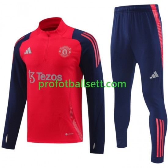 Manchester Utd 2024-2025 Rød Trenings Collegegenser Set