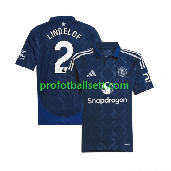 Fotballdrakt Manchester Utd Victor Lindelof 2 Herre Bortekit 2024-2025 Kortermet