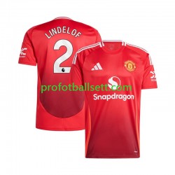 Fotballdrakt Manchester Utd Victor Lindelof 2 Herre Hjemmekit 2024-2025 Rød Kortermet