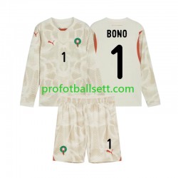Fotballdrakt Marokko Keeper Yassine Bounou 1 Barn Bortekit 2024 Langermet