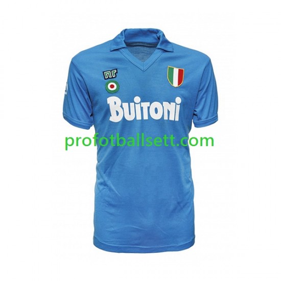 Retro Fotballdrakt Napoli 1987 1988 Herre Hjemmekit Kortermet