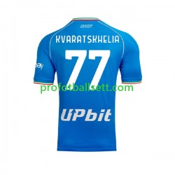 Fotballdrakt Napoli Khvicha Kvaratskhelia 77 Herre Hjemmekit 2023-2024 Kortermet