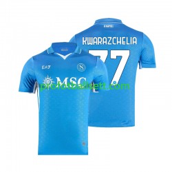 Fotballdrakt Napoli Khvicha Kvaratskhelia 77 Herre Hjemmekit 2024-2025 Kortermet