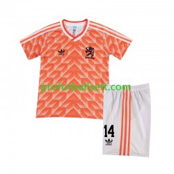 Retro Fotballdrakt Nederland Cruyff 14 1988 Barn Hjemmekit Kortermet