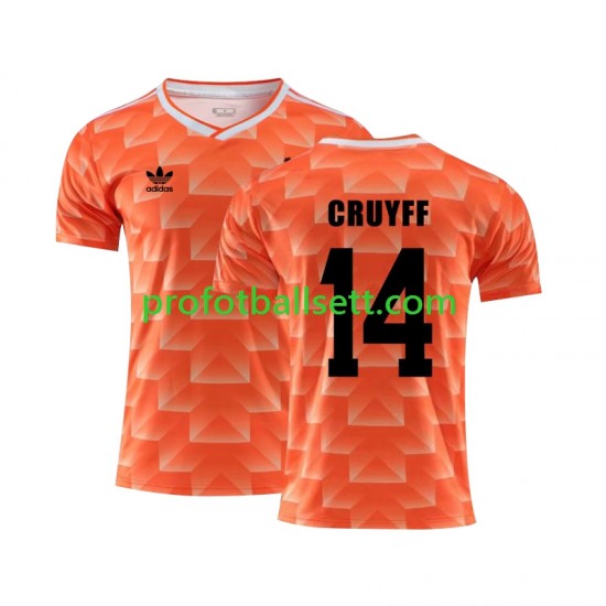 Retro Fotballdrakt Nederland Cruyff 14 1988 Herre Hjemmekit Kortermet