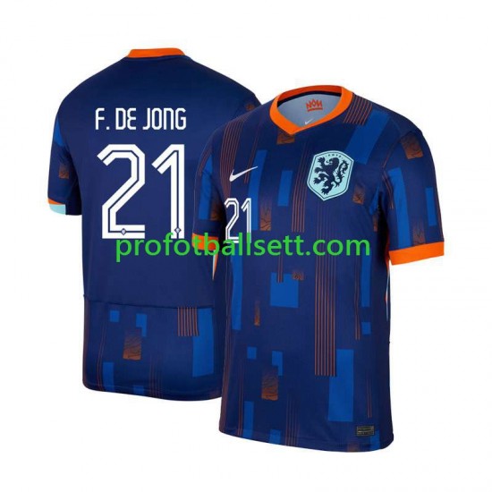 Fotballdrakt Nederland Frenkie de Jong 21 Herre Bortekit Euro 2024 Kortermet