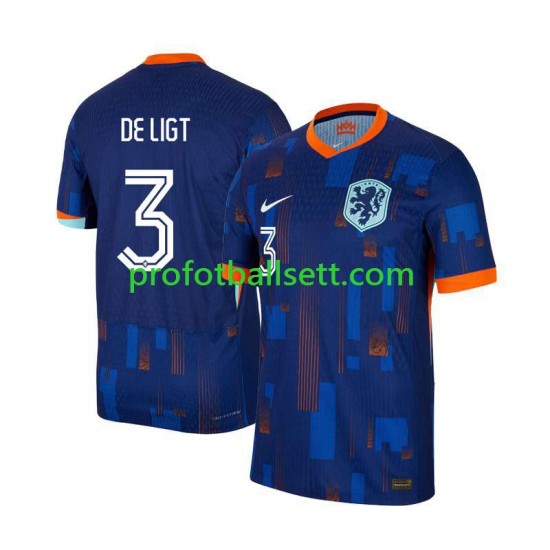 Fotballdrakt Nederland Matthijs de Ligt 3 Herre Bortekit Euro 2024 Kortermet