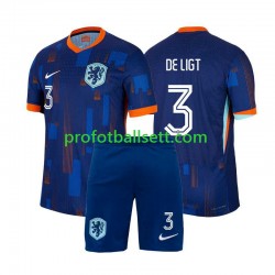 Fotballdrakt Nederland Matthijs de Ligt 3 Barn Bortekit Euro 2024 Kortermet