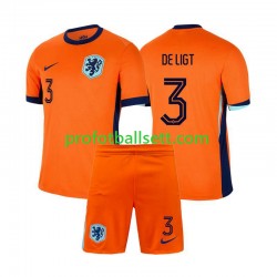 Fotballdrakt Nederland Matthijs de Ligt 3 Barn Hjemmekit Euro 2024 Kortermet