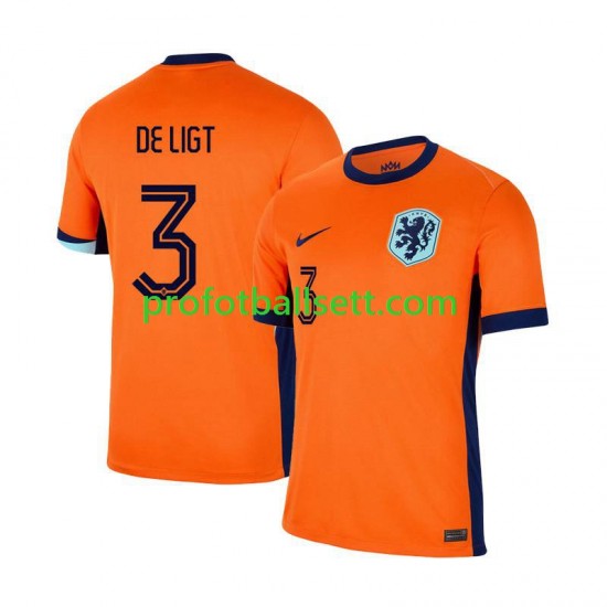 Fotballdrakt Nederland Matthijs de Ligt 3 Herre Hjemmekit Euro 2024 Kortermet