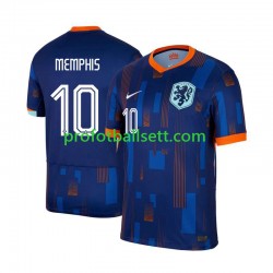 Fotballdrakt Nederland Memphis Depay 10 Herre Bortekit Euro 2024 Kortermet