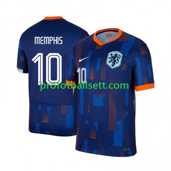 Fotballdrakt Nederland Memphis Depay 10 Herre Bortekit Euro 2024 Kortermet