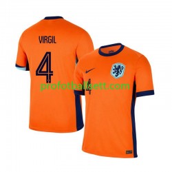 Fotballdrakt Nederland Virgil van Dijk 4 Herre Hjemmekit Euro 2024 Kortermet