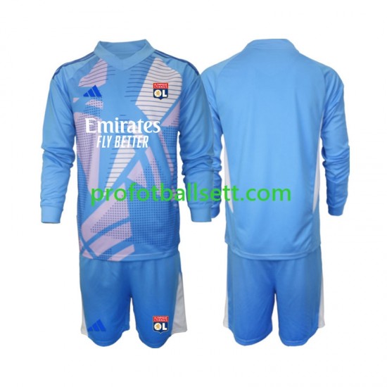 Fotballdrakt Olympique Lyonnais Keeper Barn Tredjekit 2024-2025 Blå Langermet