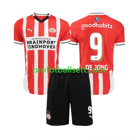 Fotballdrakt PSV Eindhoven DE JONG 9 Barn Hjemmekit 2024-2025 Kortermet