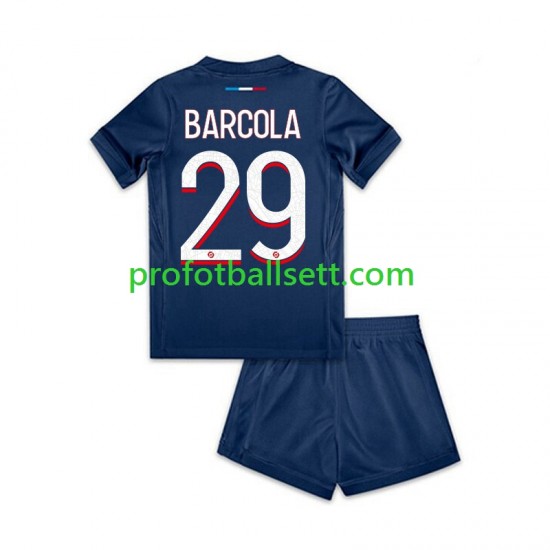 Fotballdrakt Paris Saint-Germain Bradley Barcola 29 Barn Hjemmekit 2024-2025 Kortermet