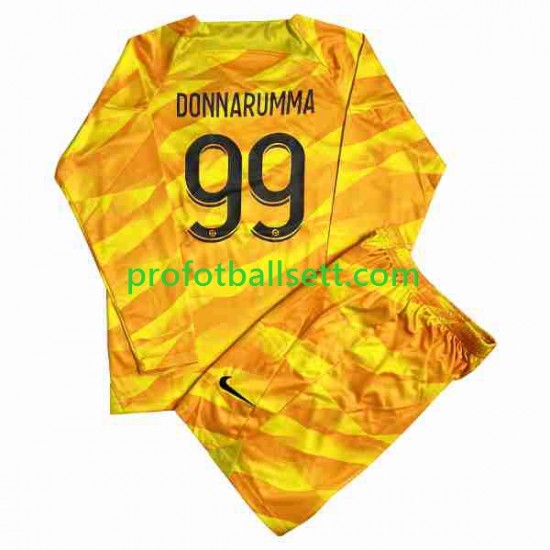 Fotballdrakt Paris Saint-Germain Keeper DONNARUMMA 99 Barn Bortekit 2023-2024 Langermet