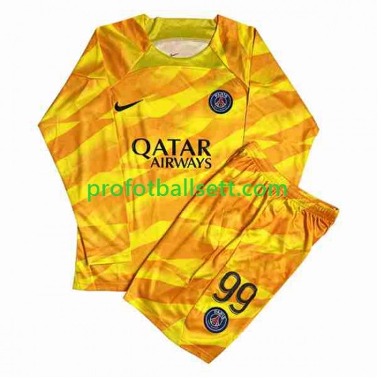 Fotballdrakt Paris Saint-Germain Keeper DONNARUMMA 99 Barn Bortekit 2023-2024 Langermet