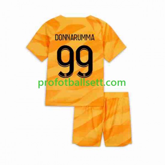 Fotballdrakt Paris Saint-Germain Keeper DONNARUMMA 99 Barn Bortekit 2023-2024 Kortermet