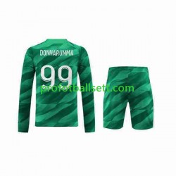 Fotballdrakt Paris Saint-Germain Keeper Donnarumma 99 Barn Hjemmekit 2023-2024 Langermet