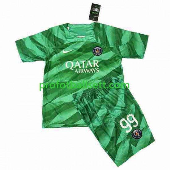 Fotballdrakt Paris Saint-Germain Keeper Donnarumma 99 Barn Hjemmekit 2023-2024 Kortermet