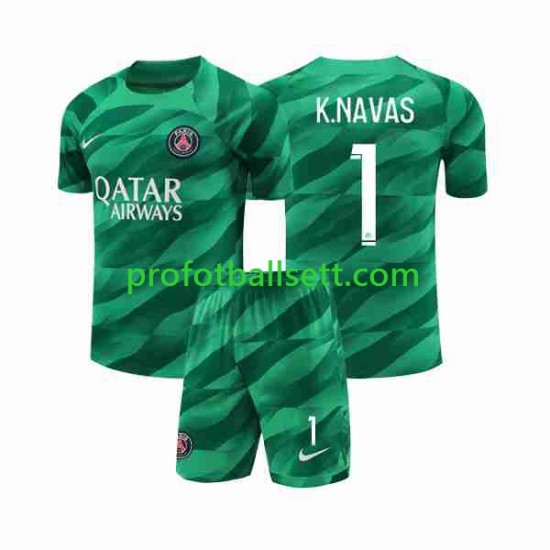 Fotballdrakt Paris Saint-Germain Keeper K.NAVAS 1 Barn Hjemmekit 2023-2024 Kortermet