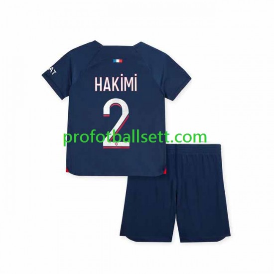 Fotballdrakt Paris Saint-Germain Hakimi 2 Barn Hjemmekit 2023-2024 Kortermet
