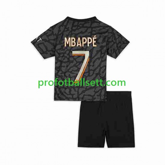 Fotballdrakt Paris Saint-Germain Kylian Mbappe 7 Barn Tredjekit 2023-2024 Kortermet
