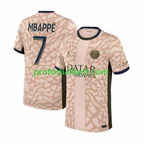 Fotballdrakt Paris Saint-Germain Kylian Mbappe 7 Herre Fjerdekit 2023-2024 Kortermet