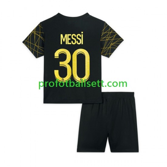 Fotballdrakt Paris Saint-Germain Lionel Messi 30 Barn Fjerdekit 2022-23 Kortermet