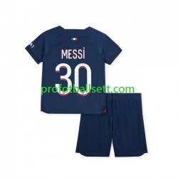 Fotballdrakt Paris Saint-Germain Lionel Messi 30 Barn Hjemmekit 2023-2024 Kortermet