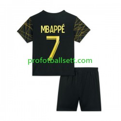 Fotballdrakt Paris Saint-Germain Mbappe 7 Barn Fjerdekit 2022-23 Kortermet