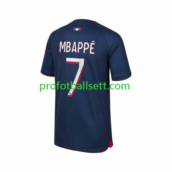 Fotballdrakt Paris Saint-Germain Mbappe 7 Herre Hjemmekit 2023-2024 Kortermet