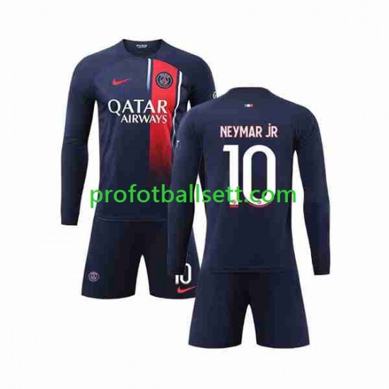 Fotballdrakt Paris Saint-Germain Neymar Jr 10 Barn Hjemmekit 2023-2024 Langermet