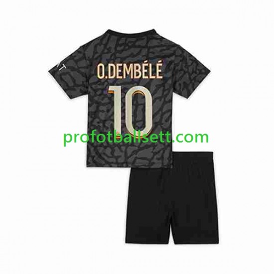 Fotballdrakt Paris Saint-Germain O.Dembele 10 Barn Tredjekit 2023-2024 Kortermet