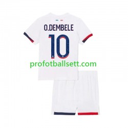 Fotballdrakt Paris Saint-Germain Ousmane Dembele 10 Barn Bortekit 2024-2025 Kortermet