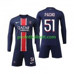 Fotballdrakt Paris Saint-Germain Pacho 51 Barn Hjemmekit 2024-2025 Langermet