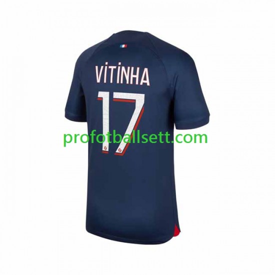 Fotballdrakt Paris Saint-Germain Vitinha 17 Herre Hjemmekit 2023-2024 Kortermet
