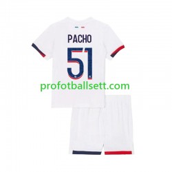 Fotballdrakt Paris Saint-Germain Willian Pacho 51 Barn Bortekit 2024-2025 Kortermet
