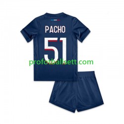 Fotballdrakt Paris Saint-Germain Willian Pacho 51 Barn Hjemmekit 2024-2025 Kortermet