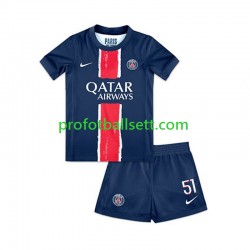 Fotballdrakt Paris Saint-Germain Willian Pacho 51 Barn Hjemmekit 2024-2025 Kortermet