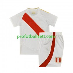 Fotballdrakt Peru Copa America Barn Hjemmekit 2024 Hvit Kortermet