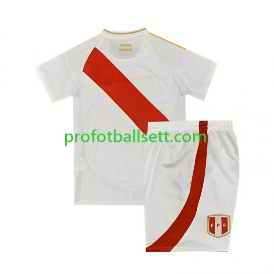 Fotballdrakt Peru Copa America Barn Hjemmekit 2024 Hvit Kortermet