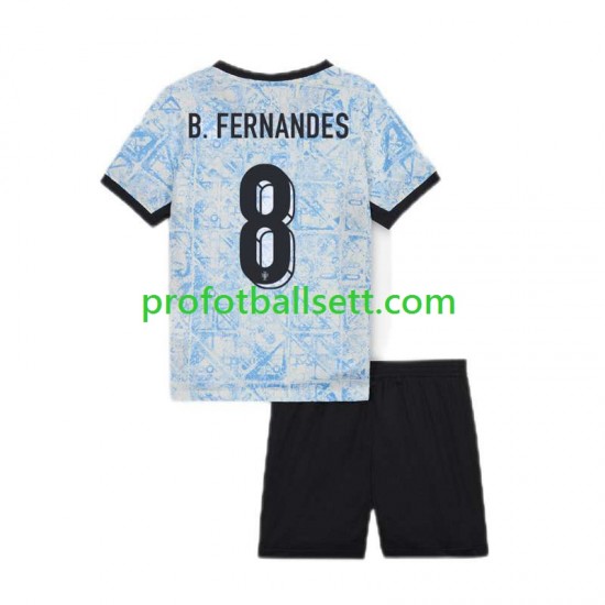 Fotballdrakt Portugal Bruno Fernandes 8 Barn Bortekit Euro 2024 Kortermet