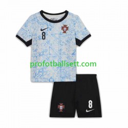 Fotballdrakt Portugal Bruno Fernandes 8 Barn Bortekit Euro 2024 Kortermet