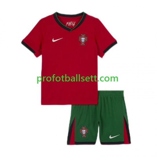 Fotballdrakt Portugal Barn Hjemmekit Euro 2024 Kortermet