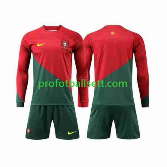 Fotballdrakt Portugal Barn Hjemmekit VM 2022 Langermet