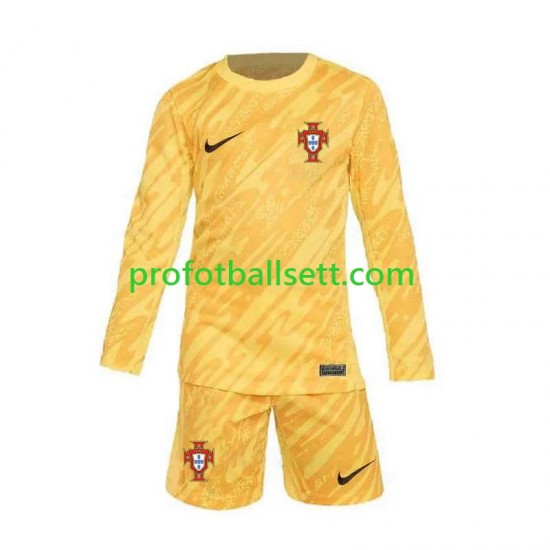 Fotballdrakt Portugal Keeper Barn Hjemmekit Euro 2024 Gul Langermet