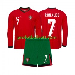 Fotballdrakt Portugal Ronaldo 7 Barn Hjemmekit Euro 2024 Langermet